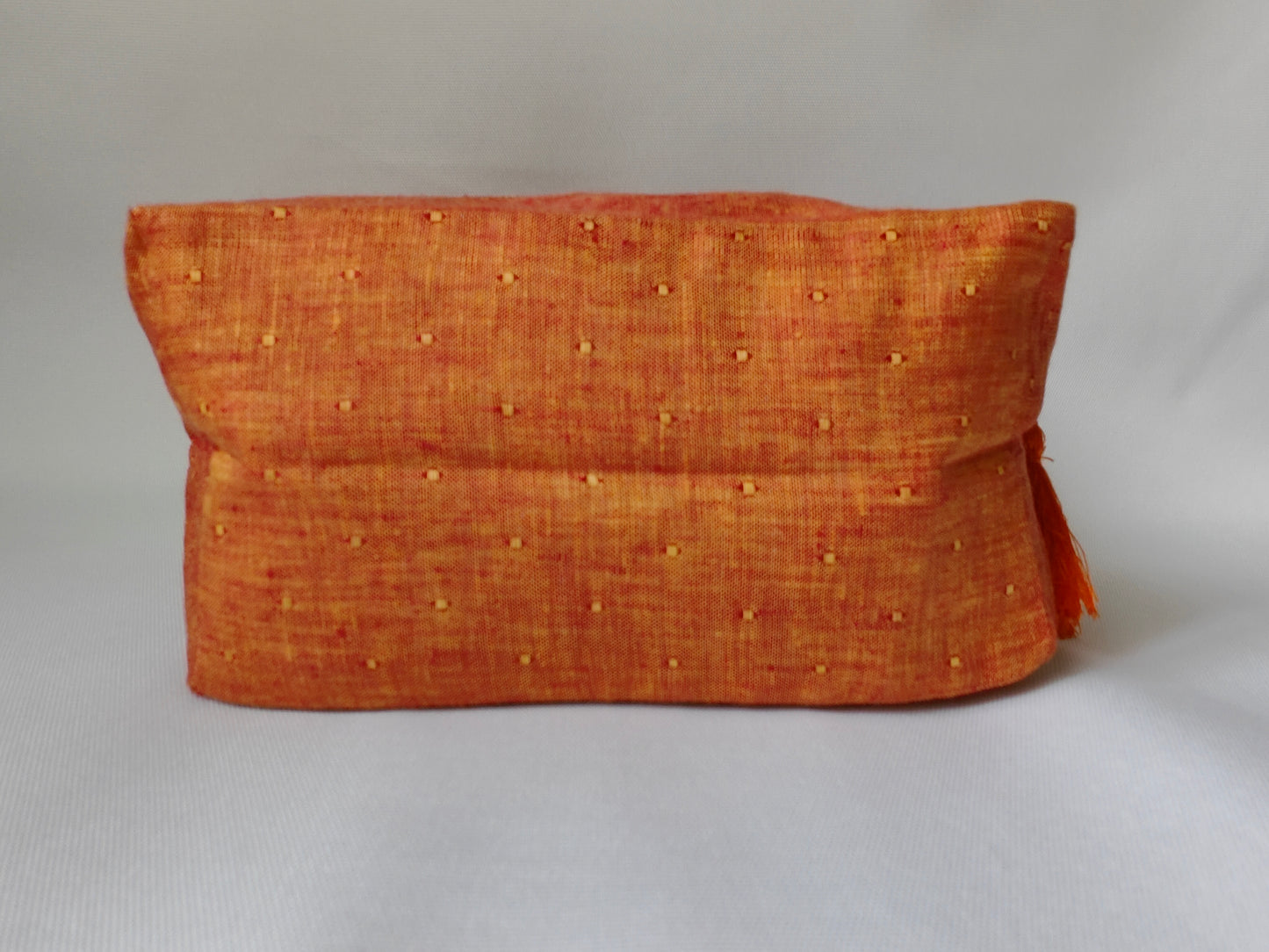 Linen Stationary Pouch, Makeup Organizer Tiger Orange Linen Travel Pouch
