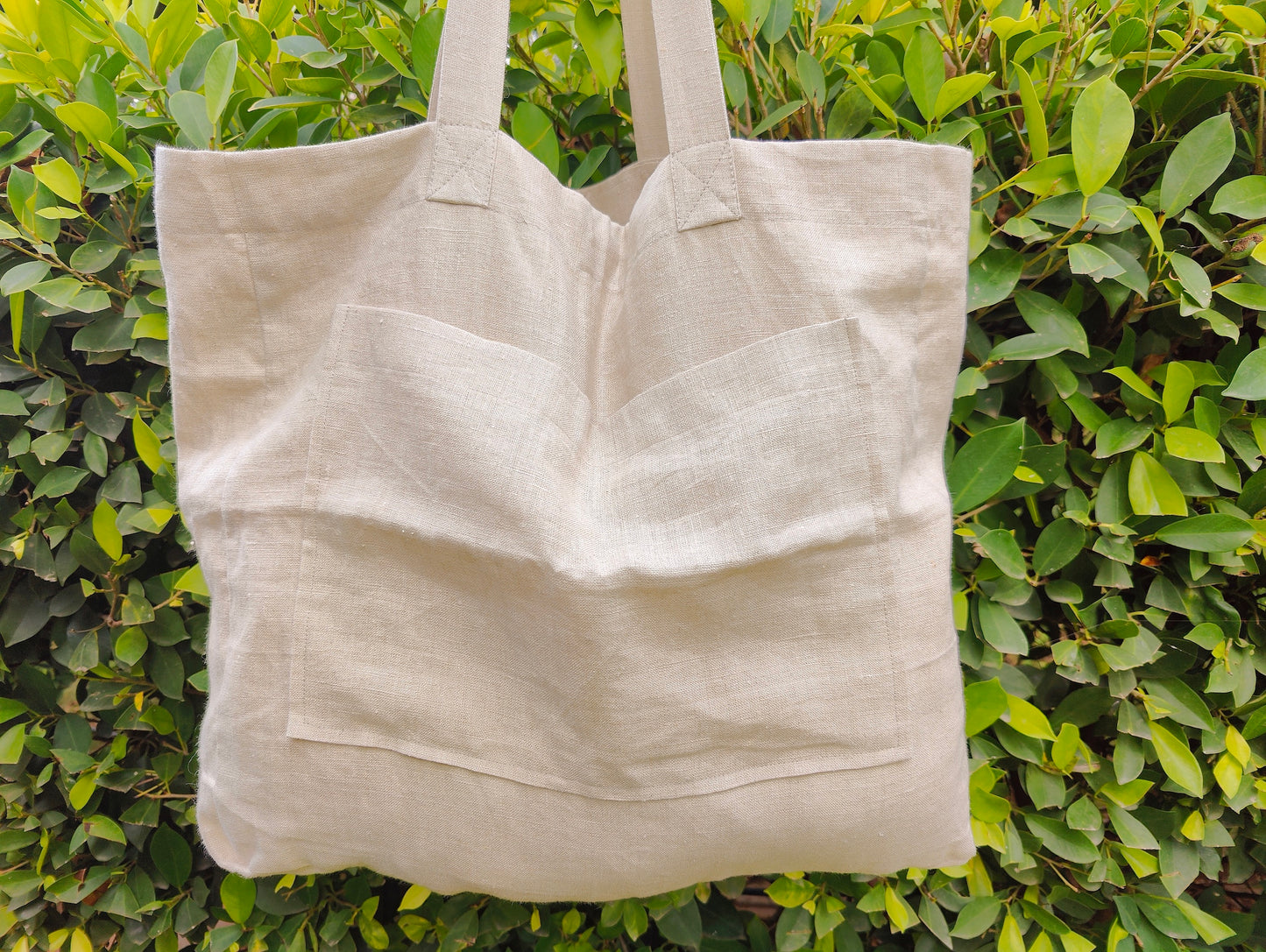 Natural Linen Tote Bag | Shopping bag | Grocery bag | Beach bag