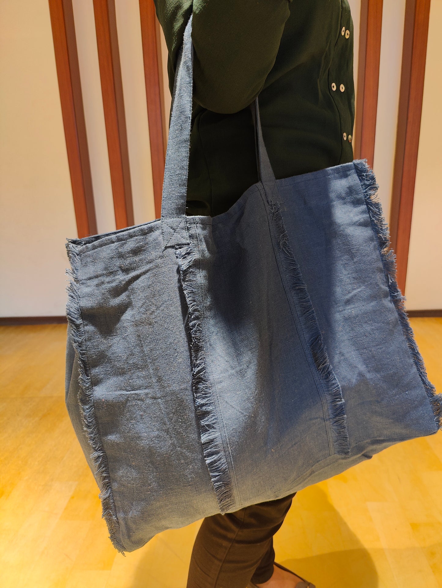 Navy blue Linen Tote Bag | Shopping bag | Grocery bag | Beach Minimalist Multipurpose bag