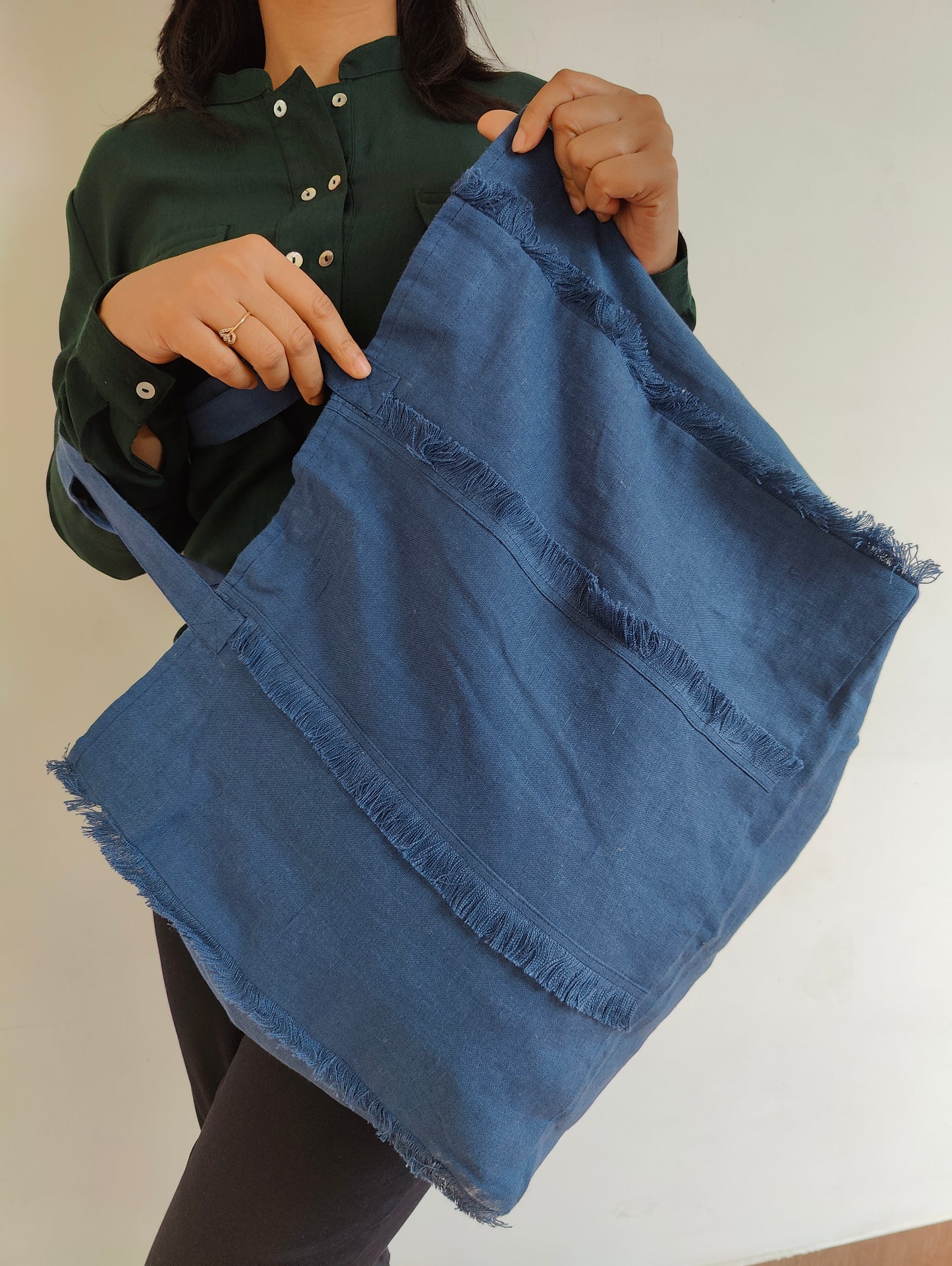 Navy blue Linen Tote Bag | Shopping bag | Grocery bag | Beach Minimalist Multipurpose bag