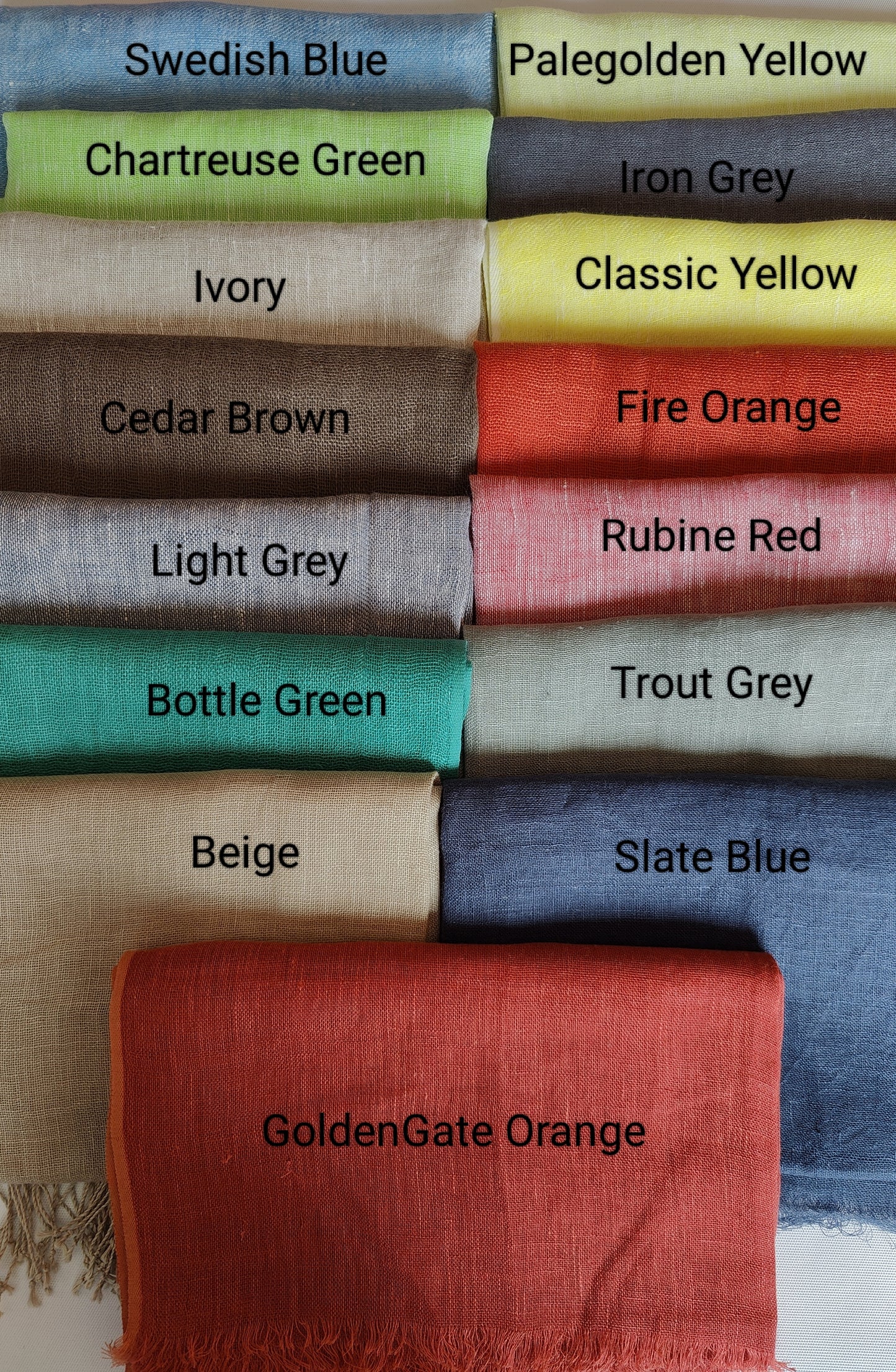 Solid Pattern / Linen Scarf / Gifts For Her - Multiple Color Choices