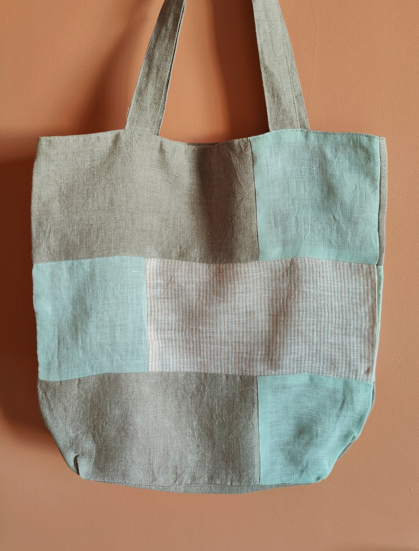 Patchwork Linen Tote Bag | Grocery bag | Shopping bag