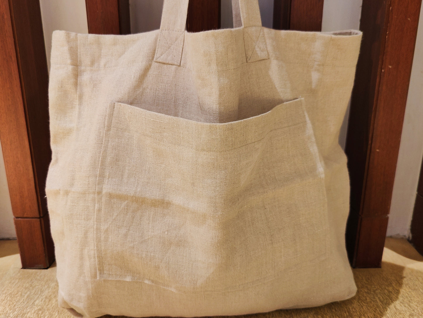 Natural Linen Tote Bag | Shopping bag | Grocery bag | Beach bag