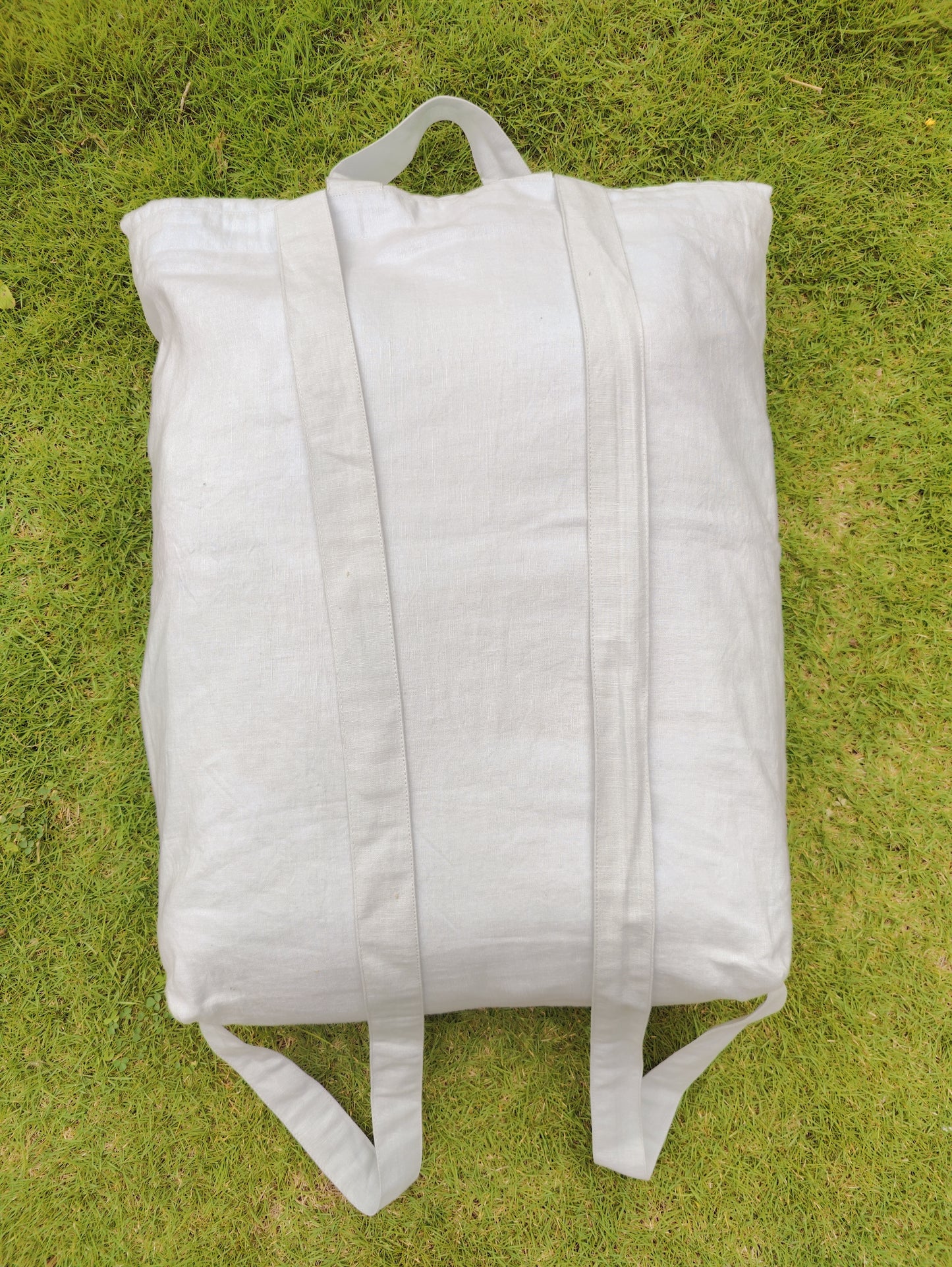 Honeybee Linen Backpack | Hand embroidered Travel bag, Daypack