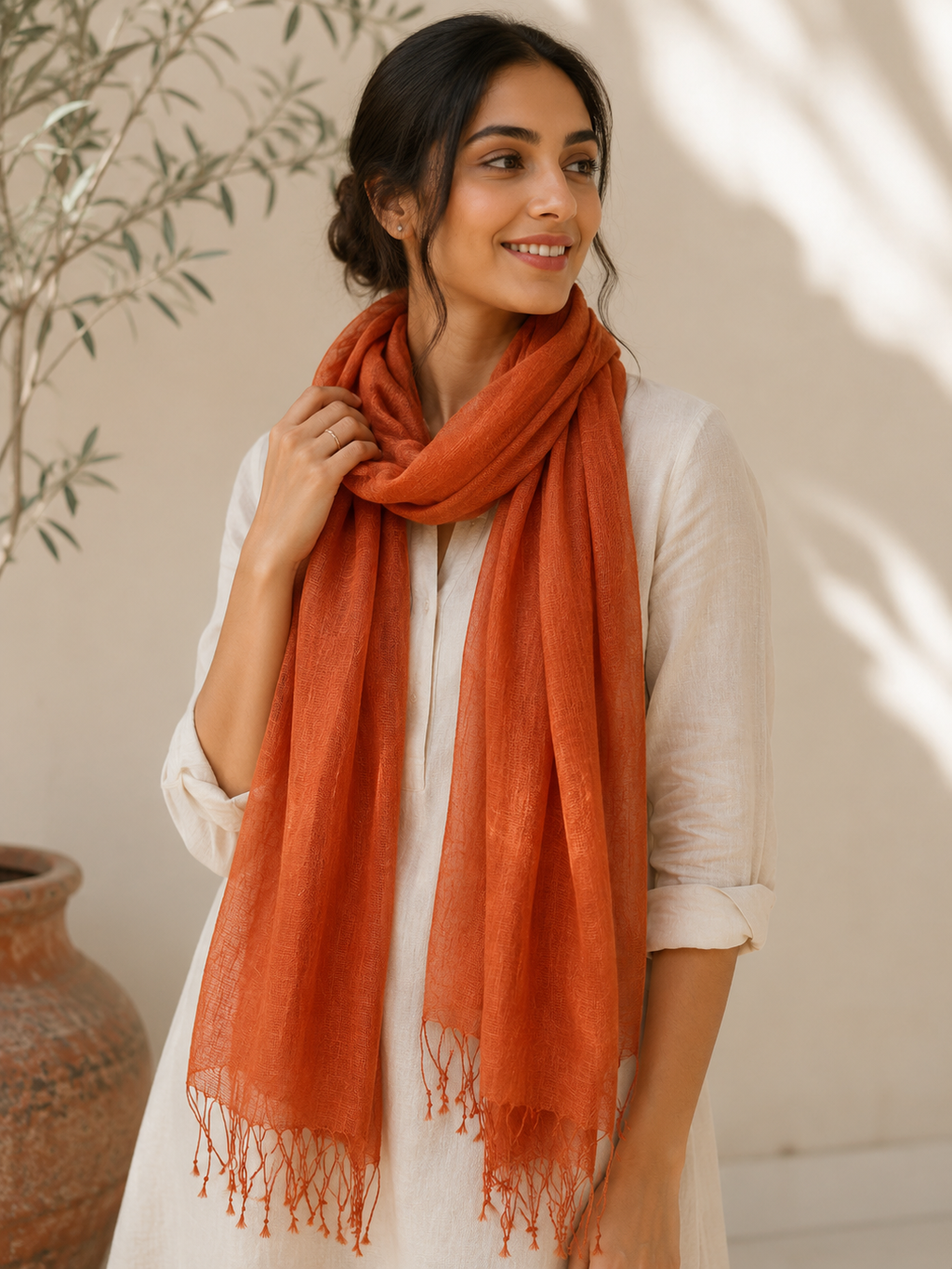 Tiranga collection, orange, white and green scarf bundle, Set of 3 scarves