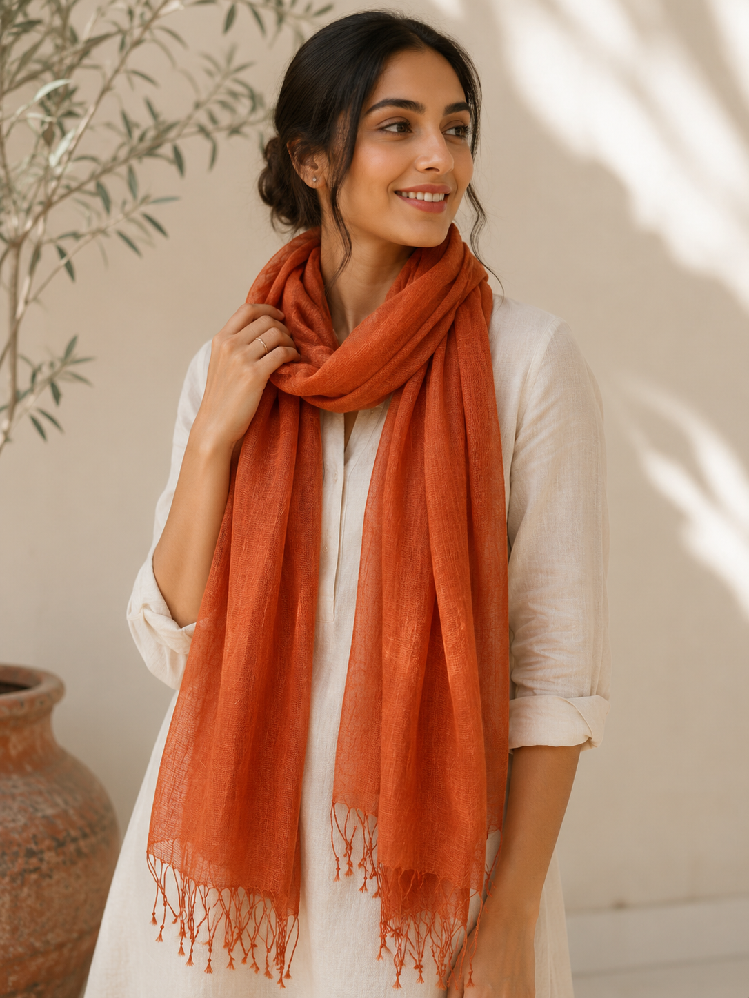 Tiranga collection, orange, white and green scarf bundle, Set of 3 scarves