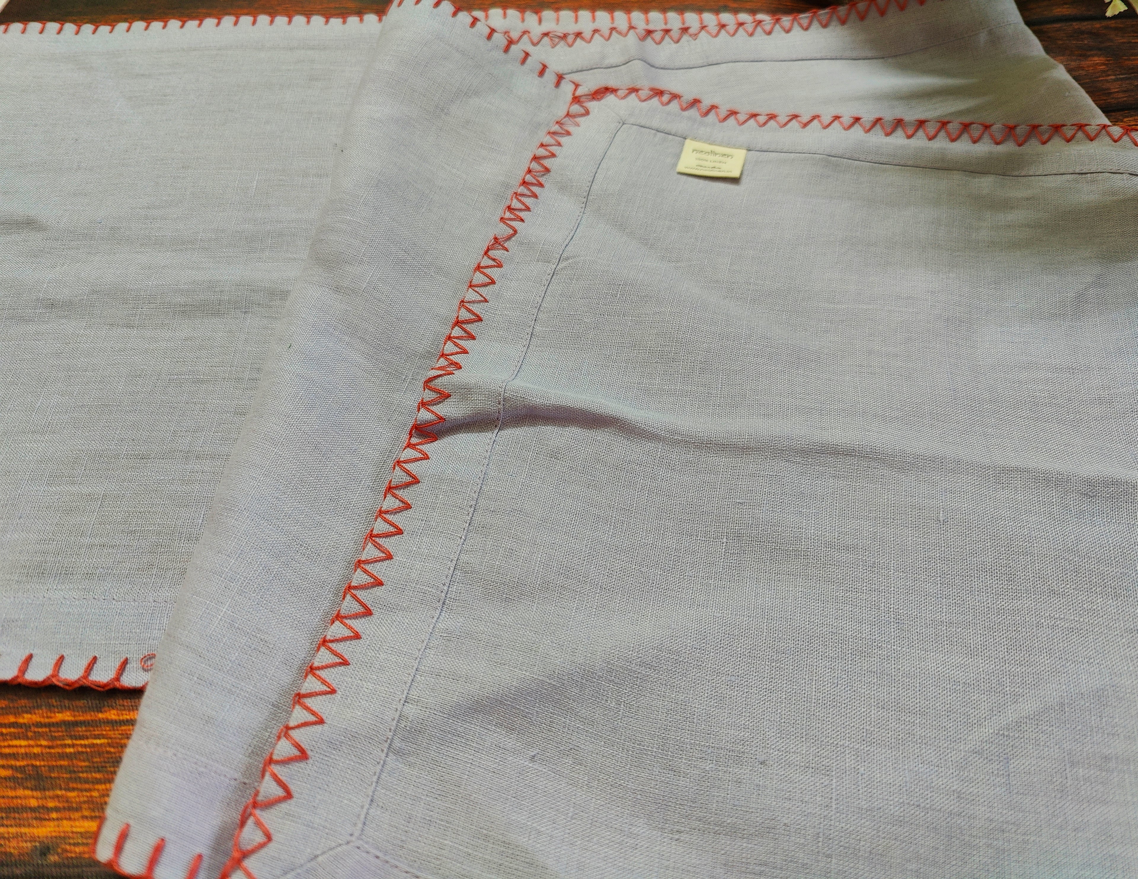 Lavender Embroidered Linen Table Linen Set – Runner, Napkins & Placemats