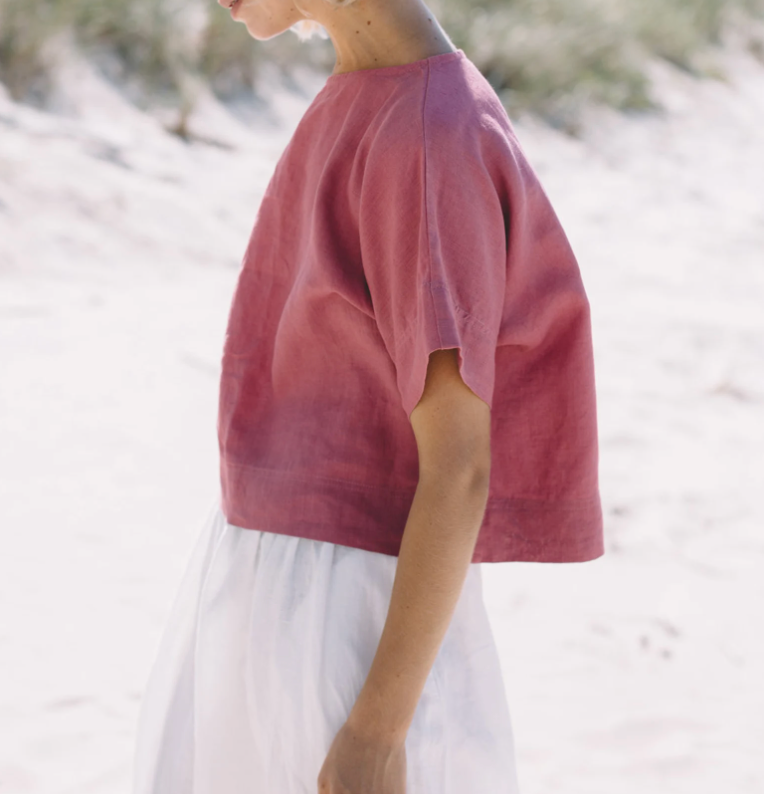 Watermelon top - Linen top - Oversized linen top - Linen blouse - Basic linen top