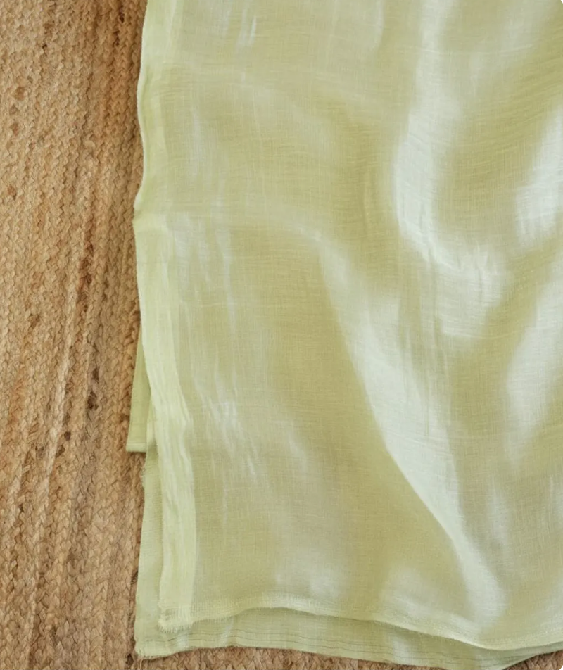Handloom onam silk linen green west bengal jamdani saree