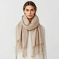 Beige Linen Scarf for Men and Women, gifts for him her