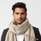 Beige Linen Scarf for Men and Women, gifts for him her