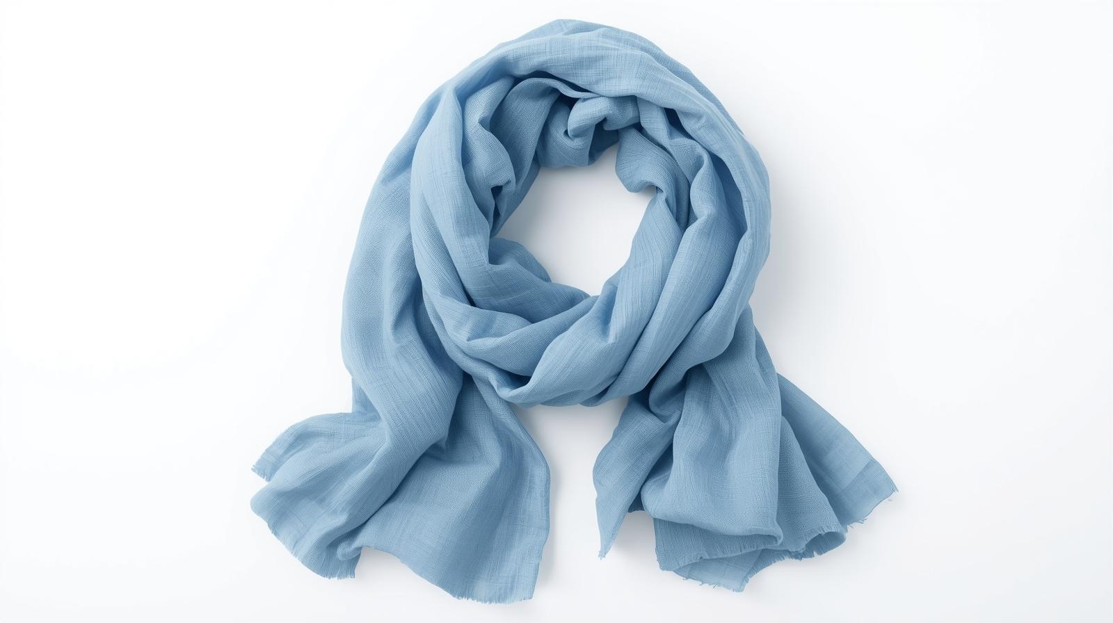 blue linen scarf