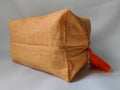 Tangerine Orange Linen Travel Pouch, Linen stationary pouch
