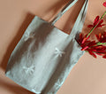 Dragon Embroidery Linen Tote Bag – Natural Grey