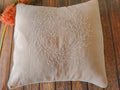 Pink Hand-Embroidered Floral Linen Cushion Cover