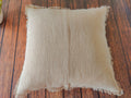 Handmade Linen Cushion Cover with Fringe – Grey