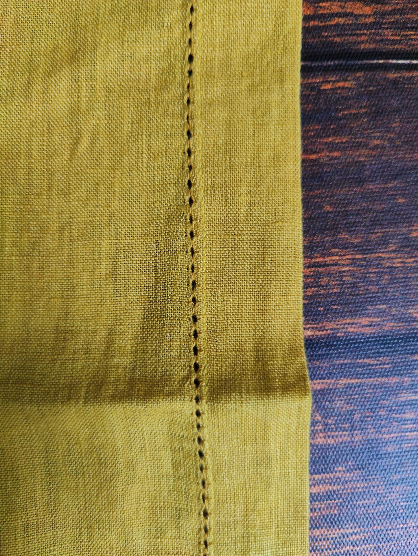 Linen Table Napkin Set of 2 / Mustard Yellow Picotted weave napkins / Dining Linen / 100% Pure European Linen Table Napkins