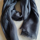 blue linen scarf