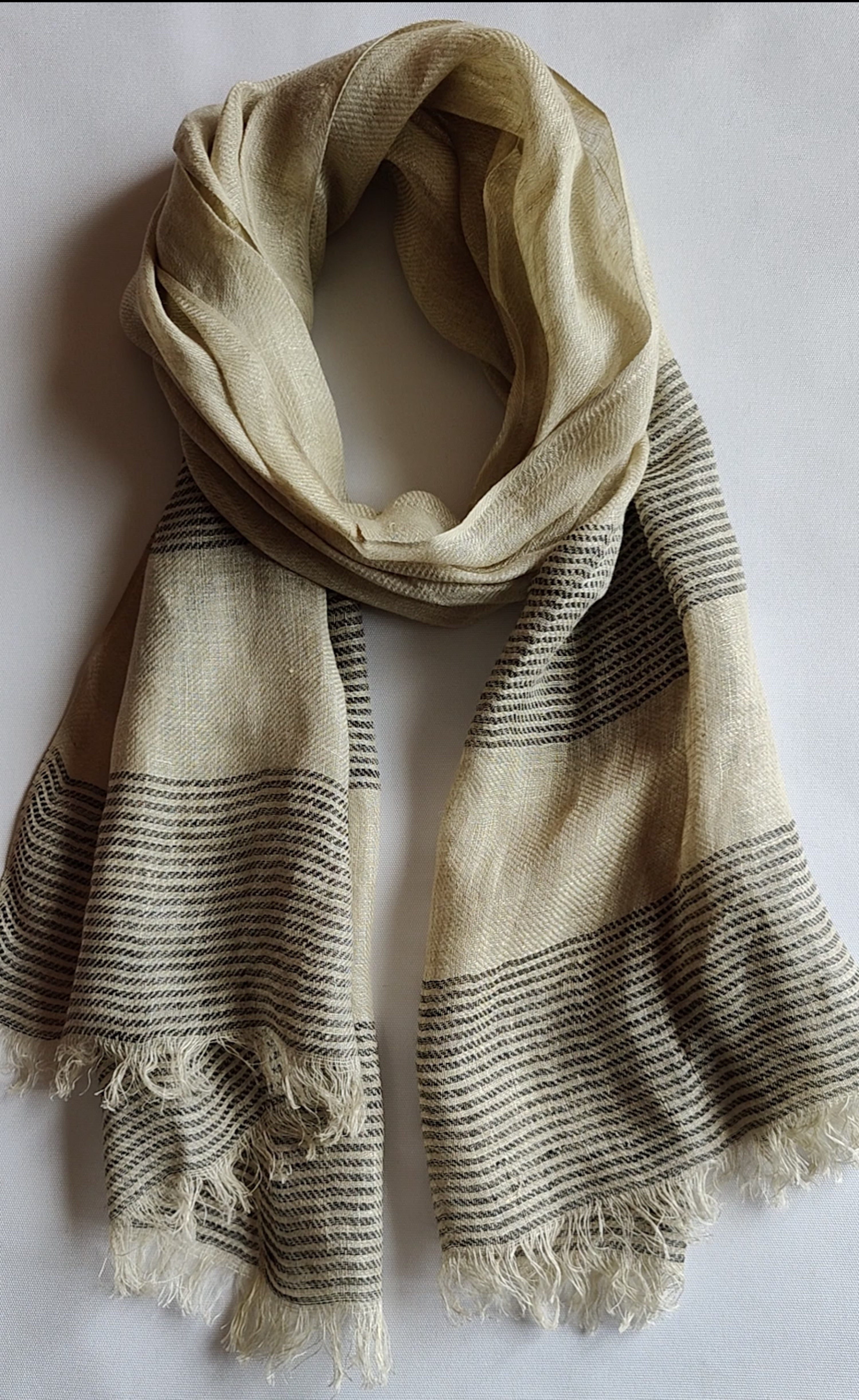 Bengal striped / Linen Scarf / Gifts For Her / Prewashed