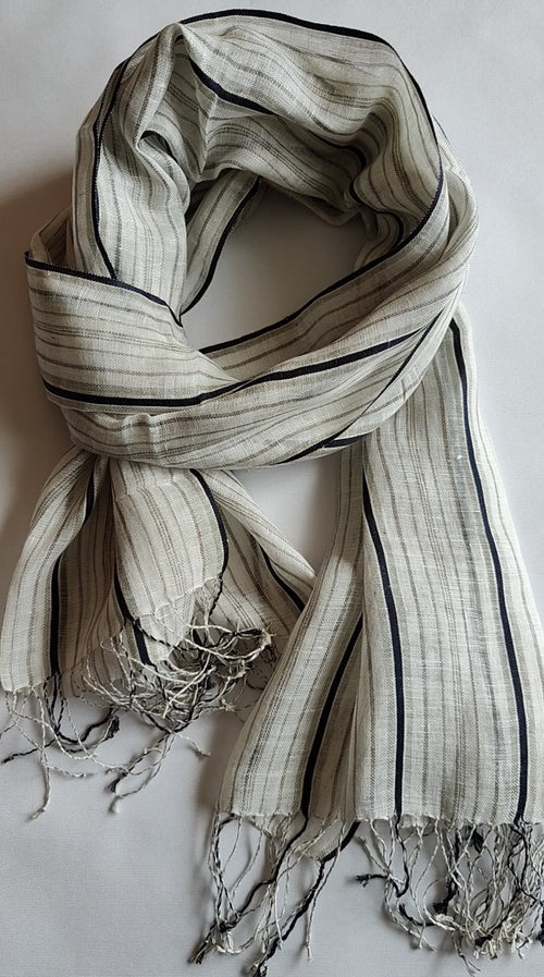 Bengal striped / Linen Scarf / Gifts For Her / Prewashed